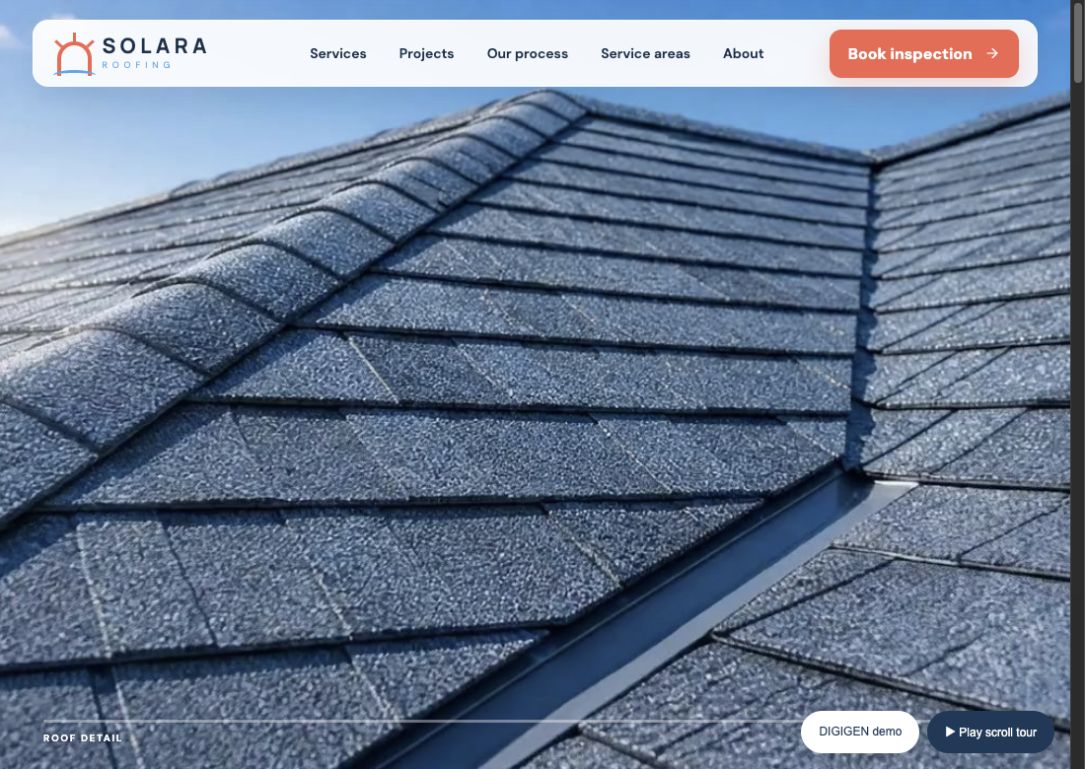 Solara actual website homepage preview